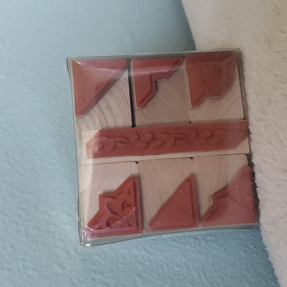 Rubber Stamp Corners Set •HERO ARTS Wooden Rubber Stamps• #LL437 •New Unopened - Picture 3 of 10